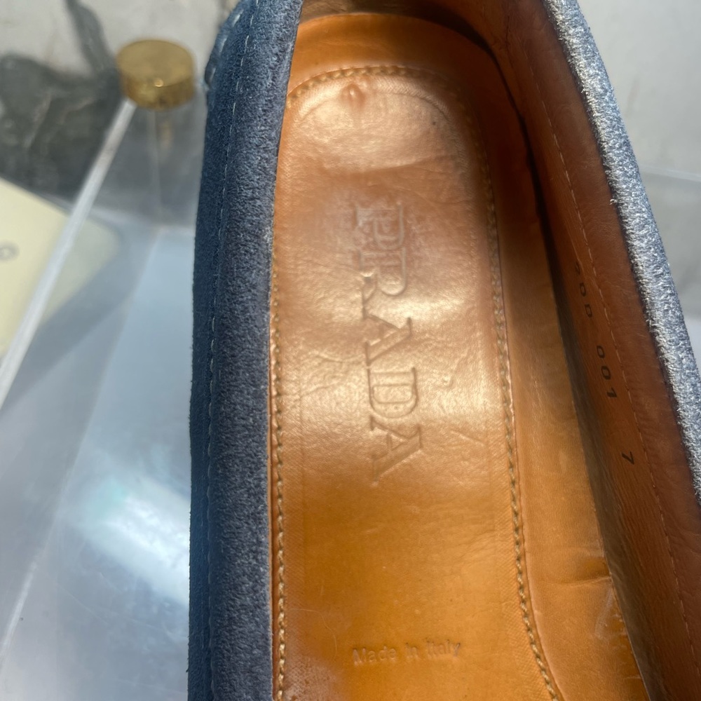 PRADA men’s loafers suede sz 7 made in italy - Picture 12 of 16